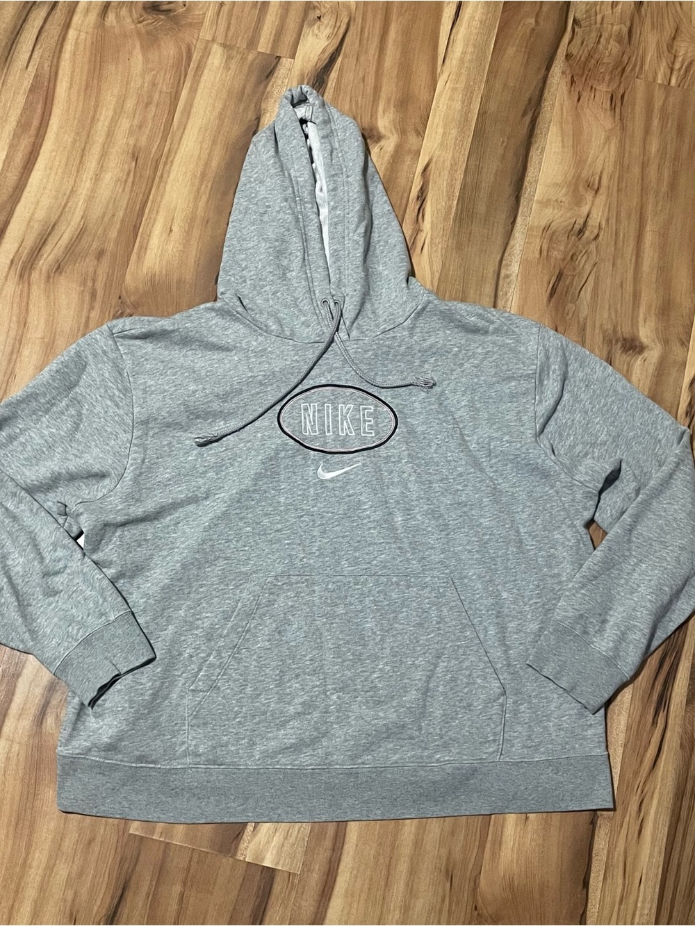 Nike Sportswear French Terry Retro Graphic Pullover Hoodie Heather Grey 1X